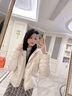 佰藍嬌羽絨服女短款2025冬季女裝新款高端時(shí)尚品牌小個(gè)子白鴨絨加厚外套 米白色 M 曬單實(shí)拍圖