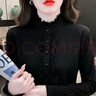 顧夕岑秋冬季氣質(zhì)木耳邊薄德絨打底衫女修身內搭保暖長(cháng)袖上衣女 咖啡色 雙面德絨 XL 建議110-120斤 曬單實(shí)拍圖