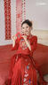 枝己秀禾服新娘2025新款新中式嫁衣結(jié)婚禮服喜服婚服出閣服婚禮服 240624 XL 曬單實拍圖