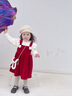 mlgt kids童裝女童連衣裙套裝秋冬新款女寶寶加絨拜年服女孩禮服裙子 紅色 90 cm 曬單實(shí)拍圖