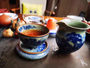 洛湘 青花瓷主人杯單杯功夫茶杯手繪山水品茗杯手工茶器家用收藏送禮 老陶泥柴窯茶杯 曬單實拍圖