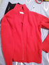 米皇秋季新款翻領(lǐng)純羊絨外套休閑簡(jiǎn)約純色針織拉鏈開(kāi)衫 大紅 165/88A 曬單實(shí)拍圖