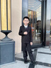 G.DUCKKIDS童裝男童西裝套裝春秋款兒童套裝男大童三件套時尚帥氣男孩衣服 黑色西裝 150 建議身高140-150年齡11-12 曬單實拍圖