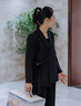簡(jiǎn)蜓西裝套裝女休閑時(shí)尚職業(yè)裝西服兩件套裝春秋氣質(zhì)高級感女神闊腿褲 黑色西裝+西褲（腰帶款） XL 【115斤-130斤】 曬單實(shí)拍圖