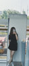 婍妡polo領(lǐng)連衣裙女春夏韓版2025新款抽繩收腰顯瘦甜辣風(fēng)純欲短袖裙子 黑色 M 曬單實(shí)拍圖