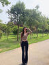 衣然呈品時(shí)尚百搭微喇牛仔褲女春夏新款高腰顯瘦小個(gè)子寬松舒適長褲子女 深藍(lán)色 M 【建議90-110斤】 曬單實(shí)拍圖