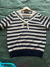 Navigare意大利小帆船翻領(lǐng)T恤女士夏季時(shí)尚五分袖針織衫條紋百搭休閑上衣 海軍藍/白 XL 碼 曬單實(shí)拍圖