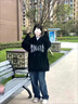 LPOX美式衛(wèi)衣女春秋款2025新款衛(wèi)衣女春秋款小眾學生版甜美風百搭潮流 黑色連帽衛(wèi)衣[春秋薄款]優(yōu)質面 S 60-85斤 曬單實拍圖