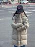 鵝小寶冬季新款三防黑金兒童鵝絨羽絨服女童加厚休閑保暖長(zhǎng)款過(guò)膝男童 米杏色 150 【鵝絨-249g】 曬單實(shí)拍圖