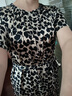 帕羅（PALUOPO）19姆米彈力緞?wù)娼z連衣裙女 春夏新款圓領(lǐng)短袖法式歐美透氣裙子 米黑 L (165/88A) 曬單實(shí)拍圖