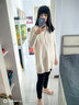 美連誠(chéng)時(shí)尚套裝女套頭毛衣裙女秋冬2023新款女裝韓版連衣裙打底裙 米色 L 曬單實(shí)拍圖