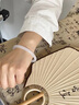 中國黃金（CHINA GOLD）玉手鐲女士白月光荔枝凍白冰玉髓手鐲年輕款七夕情人節(jié)生日禮物 白月光手鐲5.5-6mm-54圈口 曬單實(shí)拍圖