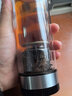 茶之戀茶水分離杯高端商務鈦杯雙層玻璃水杯便攜辦公家用泡茶杯生日禮物 銀色 曬單實拍圖