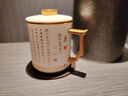 典躍羊脂玉白瓷茶杯高檔陶瓷大號個(gè)人水杯子辦公室茶水分離泡茶杯送禮 羊脂玉瓷典雅杯心經(jīng)杯 曬單實(shí)拍圖