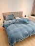 南極人雙面牛奶絨四件套冬季加厚保暖法蘭絨被套珊瑚絨床單雙人床上用品 梵奢-挪威藍 1.8m床四件套(被套200*230)床單 曬單實(shí)拍圖