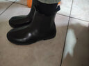 京策 新款黑色馬丁靴男士長(cháng)筒切爾西靴春季高幫鞋英倫風(fēng)煙筒靴高街潮 黑色 41 曬單實(shí)拍圖