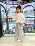 優(yōu)優(yōu)1點（Yoyo one）女童褲子春秋款闊腿褲2025新款初中兒童休閑褲春季春裝大童工裝褲 15168紫粉色 160cm 曬單實拍圖