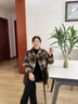 俞兆林（YUZHAOLIN）媽媽裝洋氣外套女中年女士毛呢大衣新款中老年女裝秋冬加絨上衣 咖格 XL （推薦105斤以下) 曬單實(shí)拍圖
