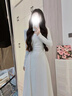 GARNUO白色長(cháng)袖連衣裙子女春秋2026新款法式高級感小個(gè)子收腰小白裙長(cháng)裙 白色長(cháng)袖 S【101-110斤】 曬單實(shí)拍圖
