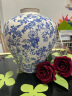 京东鲜花 中式青花陶瓷花瓶复古冰裂做旧白底蓝碎花水培插花装饰客厅摆件 实拍图