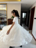 小咔衣濃（Xiaokayinong）兒童禮服公主裙高端花童婚紗小女孩鋼琴演出服主持人公主裙春夏款 白色L3905長(zhǎng)款連衣裙（鏈條） 160cm 曬單實(shí)拍圖