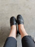 大東時(shí)尚媽媽鞋2025春季新款休閑風(fēng)中跟平底小皮鞋樂(lè )福鞋女鞋5010 黑色 39 曬單實(shí)拍圖