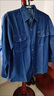 暢登工裝襯衣男水洗牛仔襯衫男長(cháng)袖寬松上衣青年免燙大碼男裝牛仔襯衫 淺藍色 M 曬單實(shí)拍圖