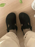 Devo Life的沃軟木勃肯鞋男女同款單鞋絨面復(fù)古包頭鞋情侶文藝休閑鞋 66008 黑色反絨牛皮 36 曬單實(shí)拍圖