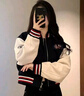 羅蒙（ROMON）2025年春秋新款炸街減齡棒球服小香風(fēng)短款外套春秋小個(gè)子女裝上衣 藏青色 XL -115-130斤拍 曬單實(shí)拍圖