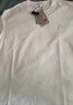 夢特嬌（MONTAGUT）官網(wǎng)POLO衫男裝短袖T恤純色桑蠶絲翻領(lǐng)商務(wù)休閑寬松大碼體恤上衣 圓領(lǐng)短袖-白色【福利款】 均碼 165/80A 推薦90-115斤 曬單實拍圖