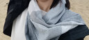 繼方 羊毛圍巾女冬款學(xué)生韓版百搭格子秋冬季加厚羊絨大披肩圍巾兩用冬天圍脖禮盒裝送女友新年禮物 羊毛格子-灰色 曬單實(shí)拍圖