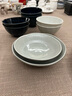 NITORI宜得利家居 日式美濃燒飯碗和風餐具家用甜品餐盤撥水十草 16.5cm輕量淺碗  灰色 曬單實拍圖