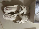 百麗（Belle）一字拖女商場同款增高拖鞋B1T1DBT4 米白 38 (240mm) 曬單實(shí)拍圖