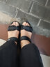 卡帝樂(lè )鱷魚(yú)（CARTELO）厚底涼鞋女2024年夏季新款沙灘鞋子休閑百搭松糕小碼羅馬高跟增高 黑色 38 曬單實(shí)拍圖