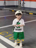 FNJ KIDS男童短袖T恤套裝2025夏季帥氣寶寶休閑短褲衣服兒童兩件套 綠色 100 （建議身高90-100cm） 曬單實拍圖