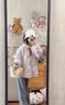斤慕秋冬季2025新款寬松顯瘦菱格棉服外套小個子百搭休閑保暖棉衣女裝 淺紫L碼【建議130-150斤】 曬單實拍圖