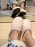 內(nèi)泊【超舒服】羊毛拖鞋男士泰國乳膠家居防滑保暖棉拖鞋女款情侶冬季 櫻草粉-無跟 正碼 39-40 正碼 曬單實(shí)拍圖