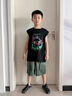 G.DUCKKIDS男童夏裝套裝2025新款中大童時(shí)髦酷帥男孩洋氣背心無(wú)袖薄款兩件套 黑色 140 cm 曬單實(shí)拍圖