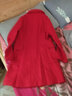 恒源祥加棉毛呢外套女中長(cháng)款2025秋新款韓版寬松呢子大衣 羊絨大衣女雙面絨-紅色（加棉） L 建議110120斤 曬單實(shí)拍圖
