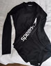 速比濤（Speedo）泳衣女噪點系列修身防曬抗氯溫泉度假長袖保暖連體泳衣 黑色 32 曬單實拍圖