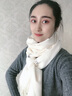 浪莎生日禮物圍巾女2026秋冬新款麋鹿本命年紅圍巾冬季保暖刺繡圍脖 白色 曬單實(shí)拍圖