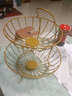 梵儷琳水果盤(pán)客廳家用簡(jiǎn)約北歐風(fēng)輕奢創(chuàng  )意鐵藝多層水果籃干果盤(pán)糖果盤(pán) 金色雙層【升級加粗款】 曬單實(shí)拍圖