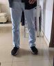 Lee dprre 牛仔褲男破洞春夏季新款直筒修身男褲休閑男裝百搭男士長褲子男 1213藍(lán)色 32 曬單實拍圖
