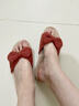 遠港紅色亞麻拖鞋女士夏季2025新款室內家用防滑防臭軟底吸汗家居布藝 珊瑚紅 37-38 【標準碼】 曬單實(shí)拍圖