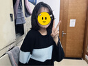 FSHE條紋毛衣女春秋2025新款復(fù)古慵懶寬松外穿秋冬長袖針織衫女上衣 黑蘭 2XL [建議120-130斤] 曬單實(shí)拍圖