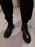 七匹狼（SEPTWOLVES）男鞋馬丁靴男真皮冬季加絨高幫皮鞋英倫風(fēng)復古工裝靴子男棉鞋靴 黑色 3752（四季款） 41 (255mm) 曬單實(shí)拍圖