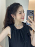 HEFANG何方珠寶氣泡長項鏈簡約頸鏈女士輕奢高級感七夕情人節(jié)禮物送女友 銀灰色 曬單實拍圖