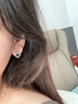 伊燦日韓輕奢水鉆四葉草耳環(huán)女氣質(zhì)小眾高級感耳扣2025年新款爆款耳飾 銀色 曬單實(shí)拍圖