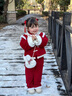 FNJ KIDS童裝女童拜年服套裝冬裝國風(fēng)兒童寶寶周歲禮服喜慶新年衣服 龍年大吉 （加厚夾棉） 80 （建議身高73-80cm） 曬單實(shí)拍圖