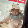 李晨曦（Lichenxi）寶寶帽子秋冬針織帽女寶洋氣公主男寶可愛兔耳朵嬰幼兒保暖漁夫帽 悠兔耳朵毛線盆帽—米色 適合5-15個月寶寶頭圍42-46CM 曬單實(shí)拍圖
